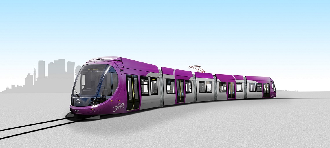 Render Tranvía Urbos del Purple Line